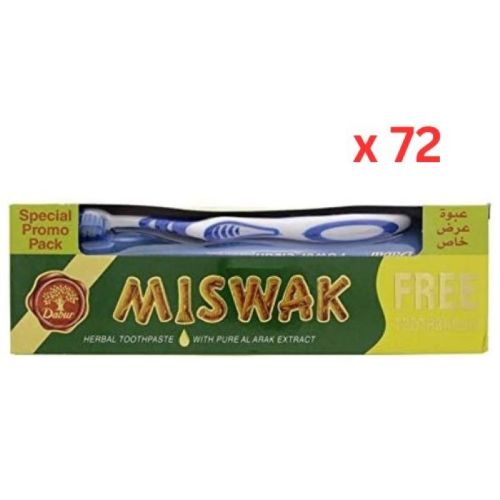 Dabur Toothpaste Miswak With Free Toothbrush - 190g x 72