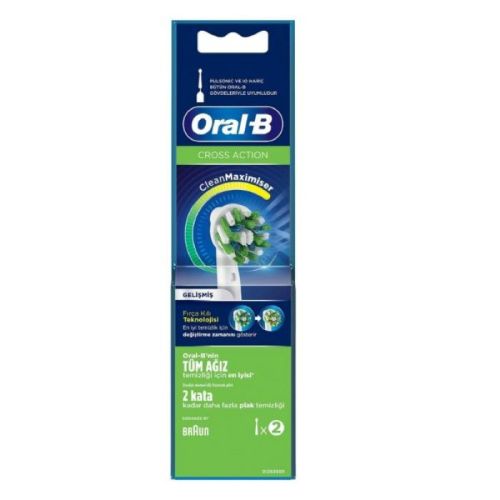 Oral-B Cross Action Replacement Brush Heads, White - EB50-2