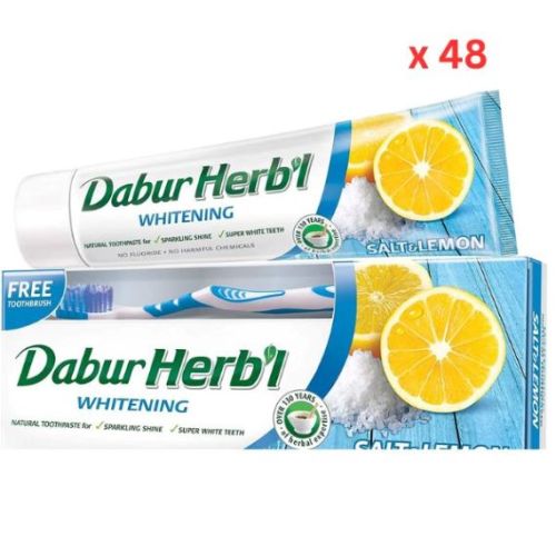 Dabur Herbal Whitening Toothpaste With Salt And Lemon - 150g x 48