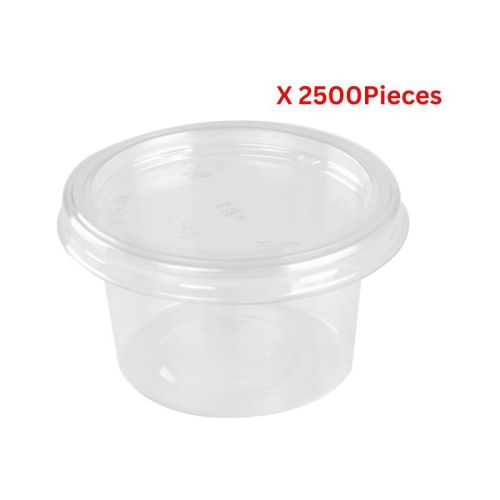 Hotpack 2 Oz Clear Portion Cup With Lid Pet - 2500 Pieces - 60PETB+FLID62