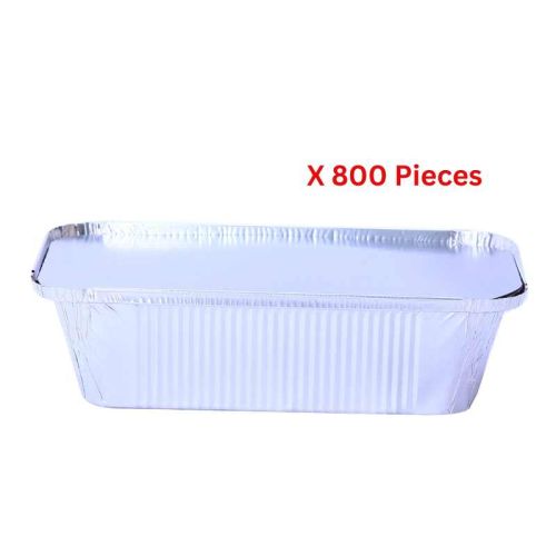 Hotpack  Aluminium Broast Container Base With Lid - 800 Pieces - 831160B+831160L
