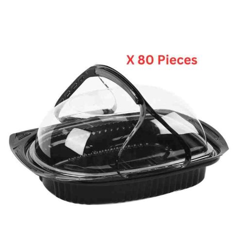 Hotpack  Black Base Pp Chicken Container With Lids 80 Pieces - BBCC