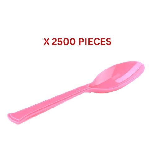 Hotpack Plastic Ice Cream Spoon Pink Color 11.5cm Large 2500 Pieces - ICSPL