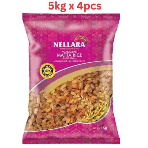 Nellara Palakkadan Matta Short Grain 5kg (Pack of 4)