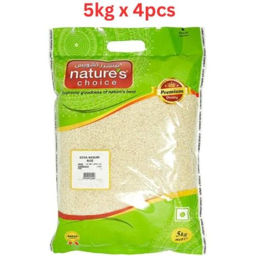 Natures Choice Sona Masuri Rice - 5 kg (White) Pack Of 4 (UAE Delivery Only)