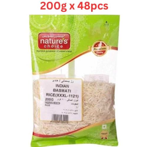 Natures Choice Indian Basmati Rice (XXXL-1121), 200 gm Pack Of 48 (UAE Delivery Only)