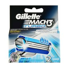 Gillette Mach 3 Turbo Razor Blades, Pack of 2, For Men