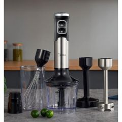 Midea  5 in 1 Stainless Steel Hand Blender, 1000 W, Set of 4 Accessories for Preparing Baby Food, Mashed Potatoes, Salads, Soups and Vegetables - MJ-BH1001W