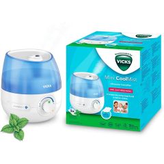 Vicks Mini Cool Mist Ultrasonic Humidifier with 2 Menthol Pads Included - VUL525E1