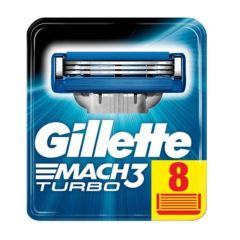 Gillette Mach 3 Turbo Razor Blades, Pack of 8, For Men