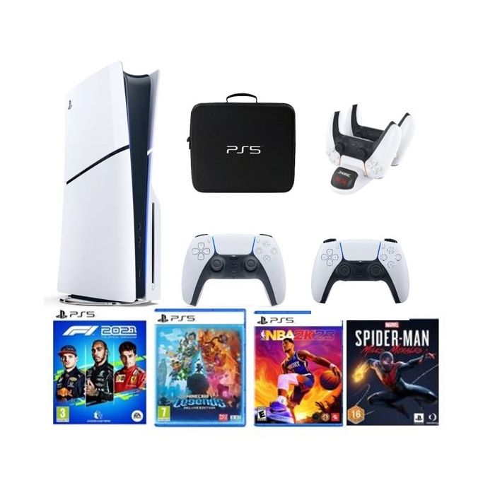 Sony PlayStation 5 Console with Extra Dual Sense Controller and Accessories  (PS5 Disc Version Console)