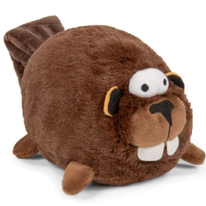 Godog Action Plush Beaver With Chew Guard Technology Animated Squeaker Dog Toy