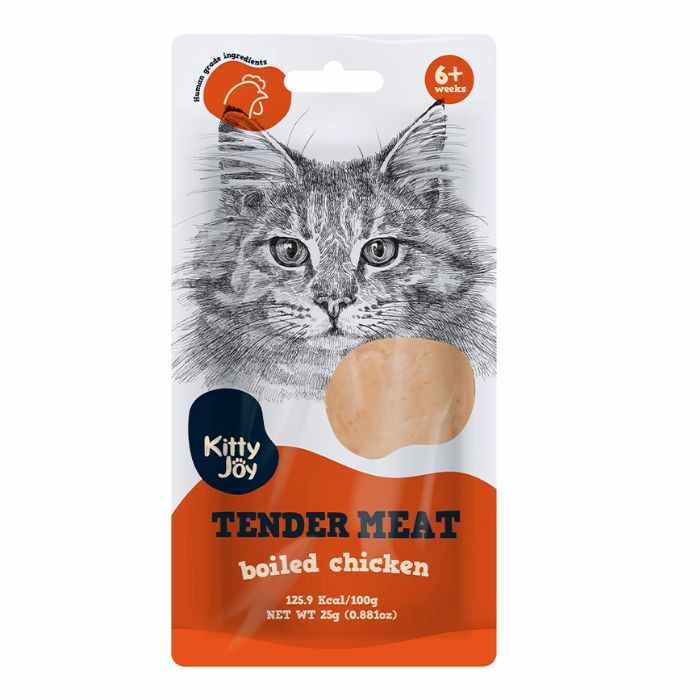 Kitty Joy Tender Meat Boiled Chicken Cat Treats 25g Pack of 9